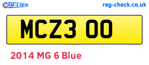 MCZ300 are the vehicle registration plates.