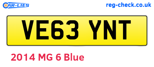 VE63YNT are the vehicle registration plates.