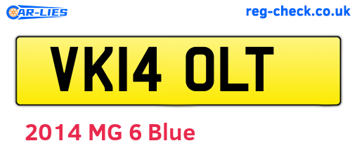 VK14OLT are the vehicle registration plates.