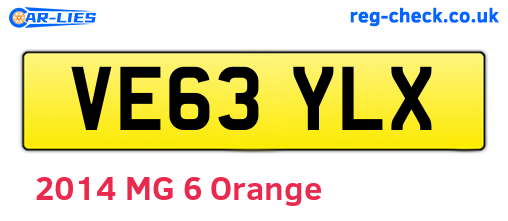VE63YLX are the vehicle registration plates.