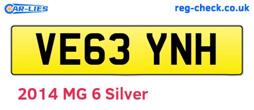 VE63YNH are the vehicle registration plates.