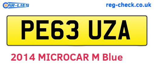 PE63UZA are the vehicle registration plates.