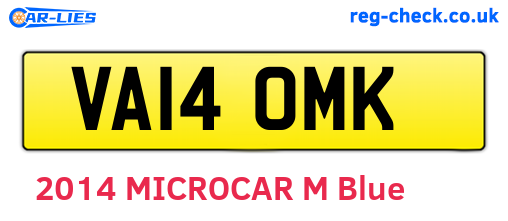 VA14OMK are the vehicle registration plates.