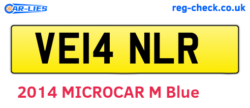 VE14NLR are the vehicle registration plates.