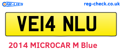 VE14NLU are the vehicle registration plates.