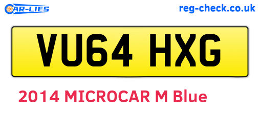 VU64HXG are the vehicle registration plates.