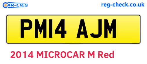 PM14AJM are the vehicle registration plates.