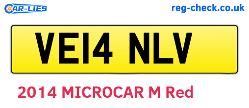 VE14NLV are the vehicle registration plates.