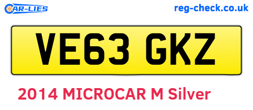 VE63GKZ are the vehicle registration plates.