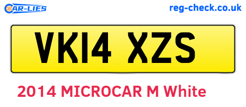 VK14XZS are the vehicle registration plates.