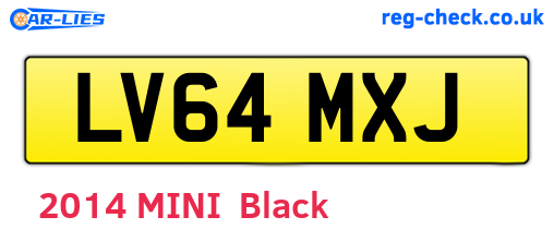 LV64MXJ are the vehicle registration plates.