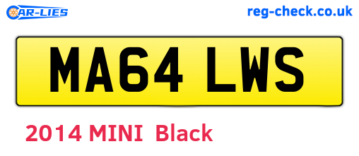 MA64LWS are the vehicle registration plates.