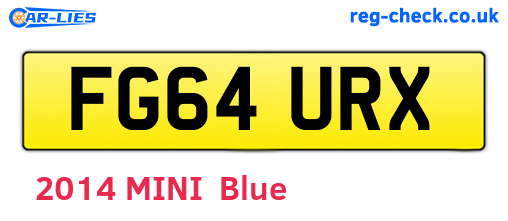 FG64URX are the vehicle registration plates.