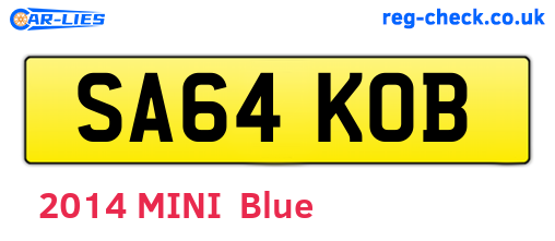 SA64KOB are the vehicle registration plates.