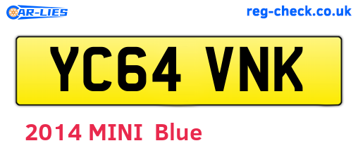 YC64VNK are the vehicle registration plates.