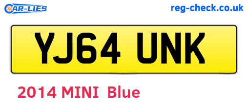 YJ64UNK are the vehicle registration plates.