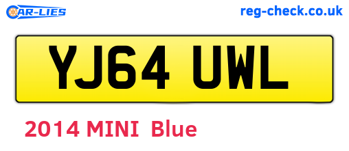 YJ64UWL are the vehicle registration plates.