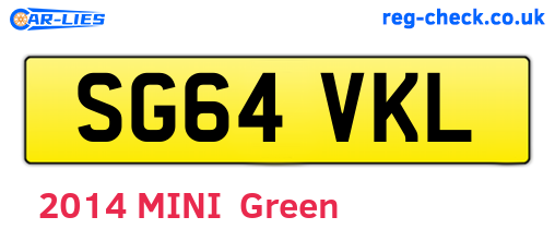 SG64VKL are the vehicle registration plates.