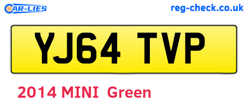 YJ64TVP are the vehicle registration plates.