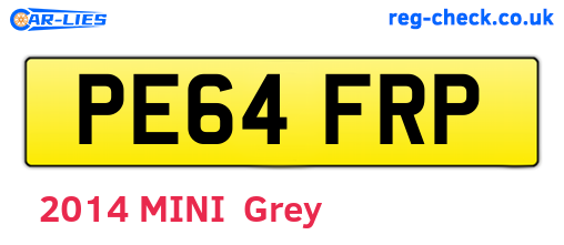 PE64FRP are the vehicle registration plates.