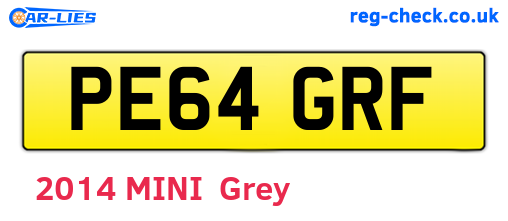 PE64GRF are the vehicle registration plates.