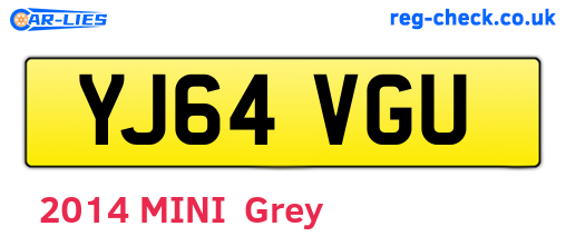 YJ64VGU are the vehicle registration plates.