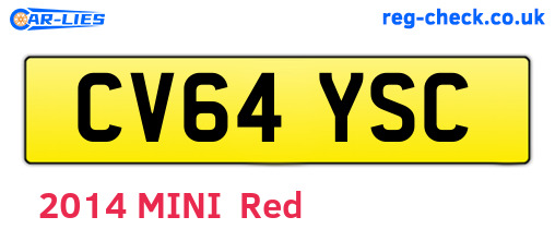 CV64YSC are the vehicle registration plates.