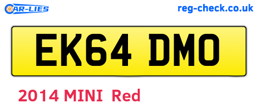 EK64DMO are the vehicle registration plates.