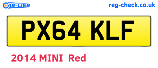 PX64KLF are the vehicle registration plates.