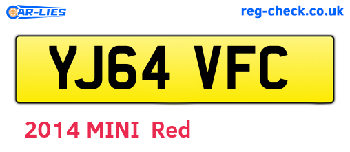YJ64VFC are the vehicle registration plates.