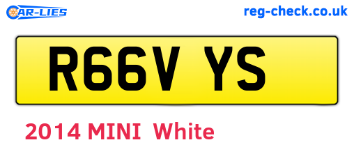 R66VYS are the vehicle registration plates.