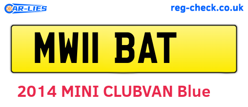 MW11BAT are the vehicle registration plates.