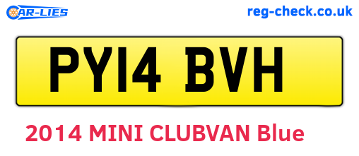 PY14BVH are the vehicle registration plates.