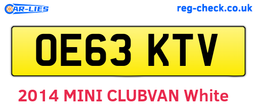 OE63KTV are the vehicle registration plates.