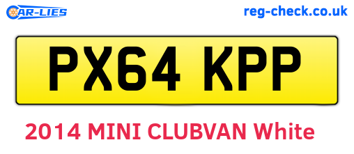 PX64KPP are the vehicle registration plates.