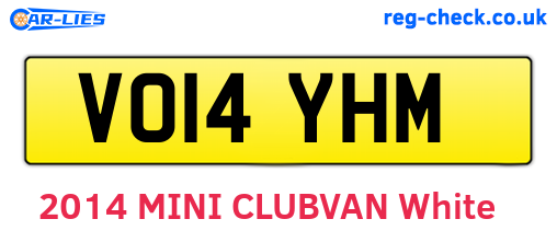 VO14YHM are the vehicle registration plates.