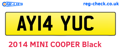 AY14YUC are the vehicle registration plates.