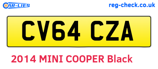 CV64CZA are the vehicle registration plates.