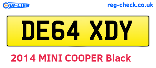 DE64XDY are the vehicle registration plates.