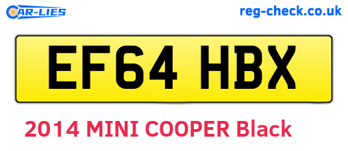 EF64HBX are the vehicle registration plates.