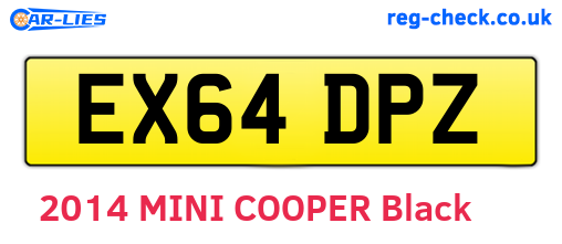 EX64DPZ are the vehicle registration plates.