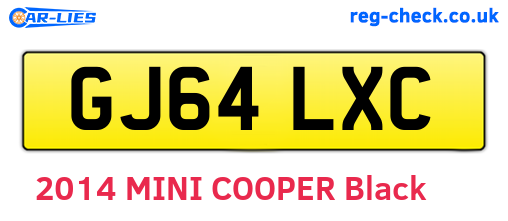 GJ64LXC are the vehicle registration plates.