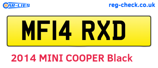 MF14RXD are the vehicle registration plates.