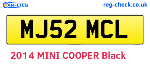 MJ52MCL are the vehicle registration plates.