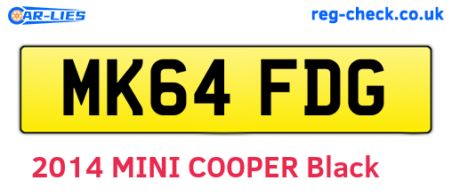 MK64FDG are the vehicle registration plates.
