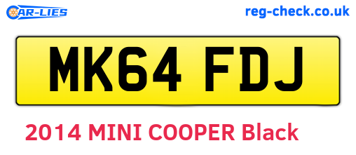 MK64FDJ are the vehicle registration plates.