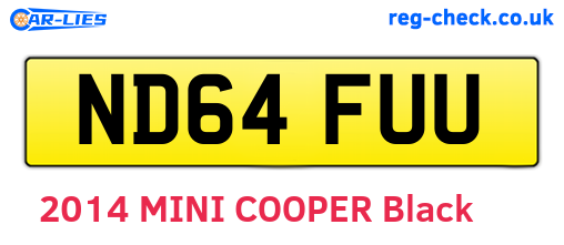 ND64FUU are the vehicle registration plates.