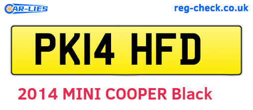 PK14HFD are the vehicle registration plates.