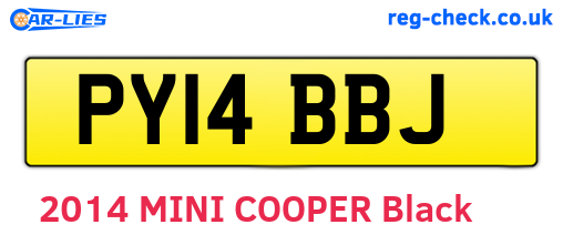 PY14BBJ are the vehicle registration plates.