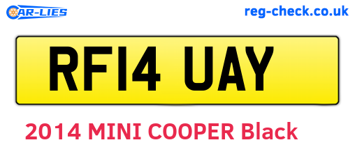 RF14UAY are the vehicle registration plates.